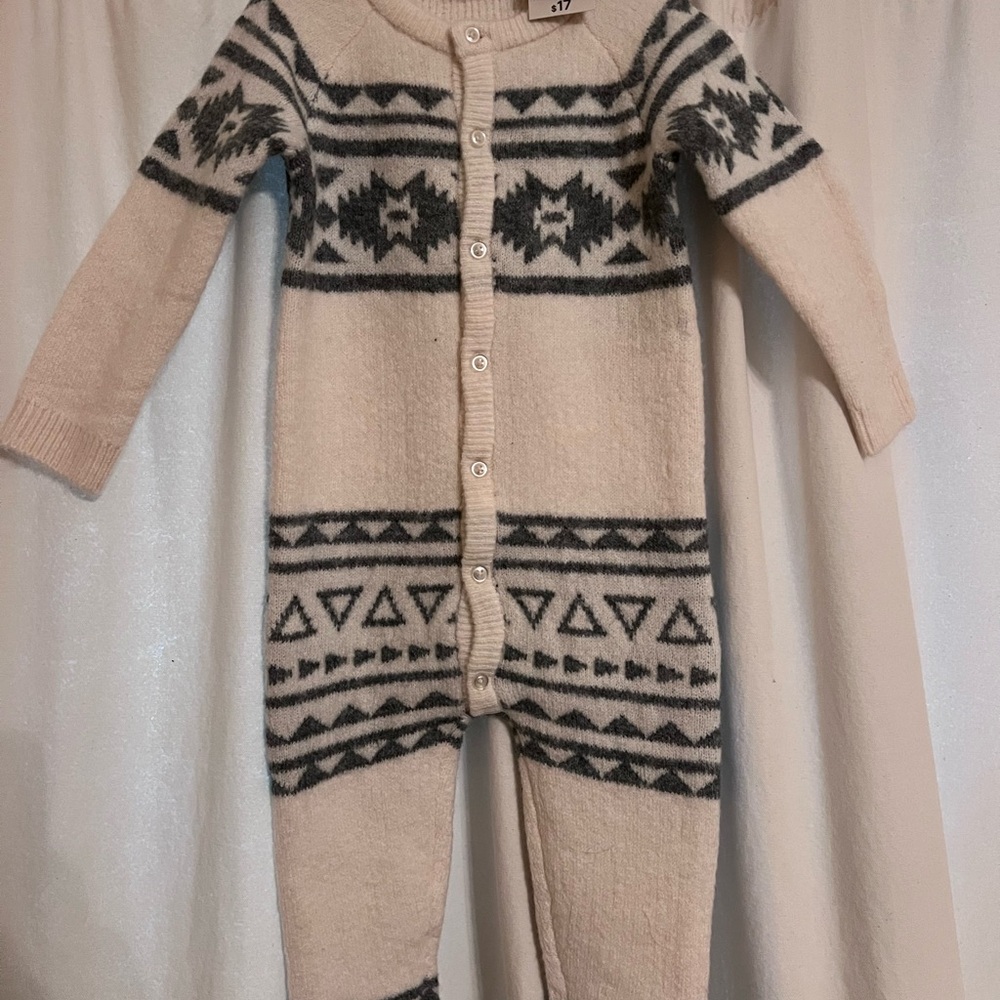 Cozy Cream and Gray Kids One Piece